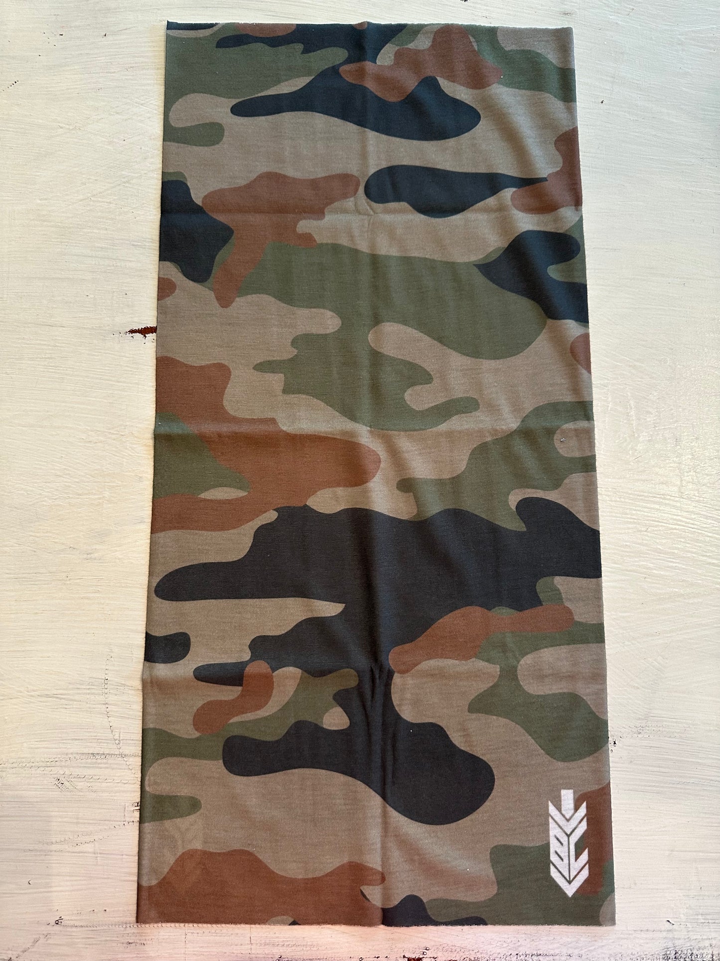 A1. Camo Face shield with spearhead logo.