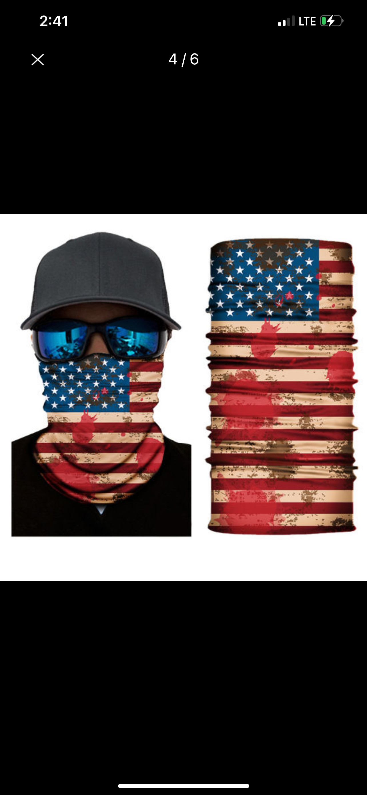 A1. American flag face shield with spearhead logo.